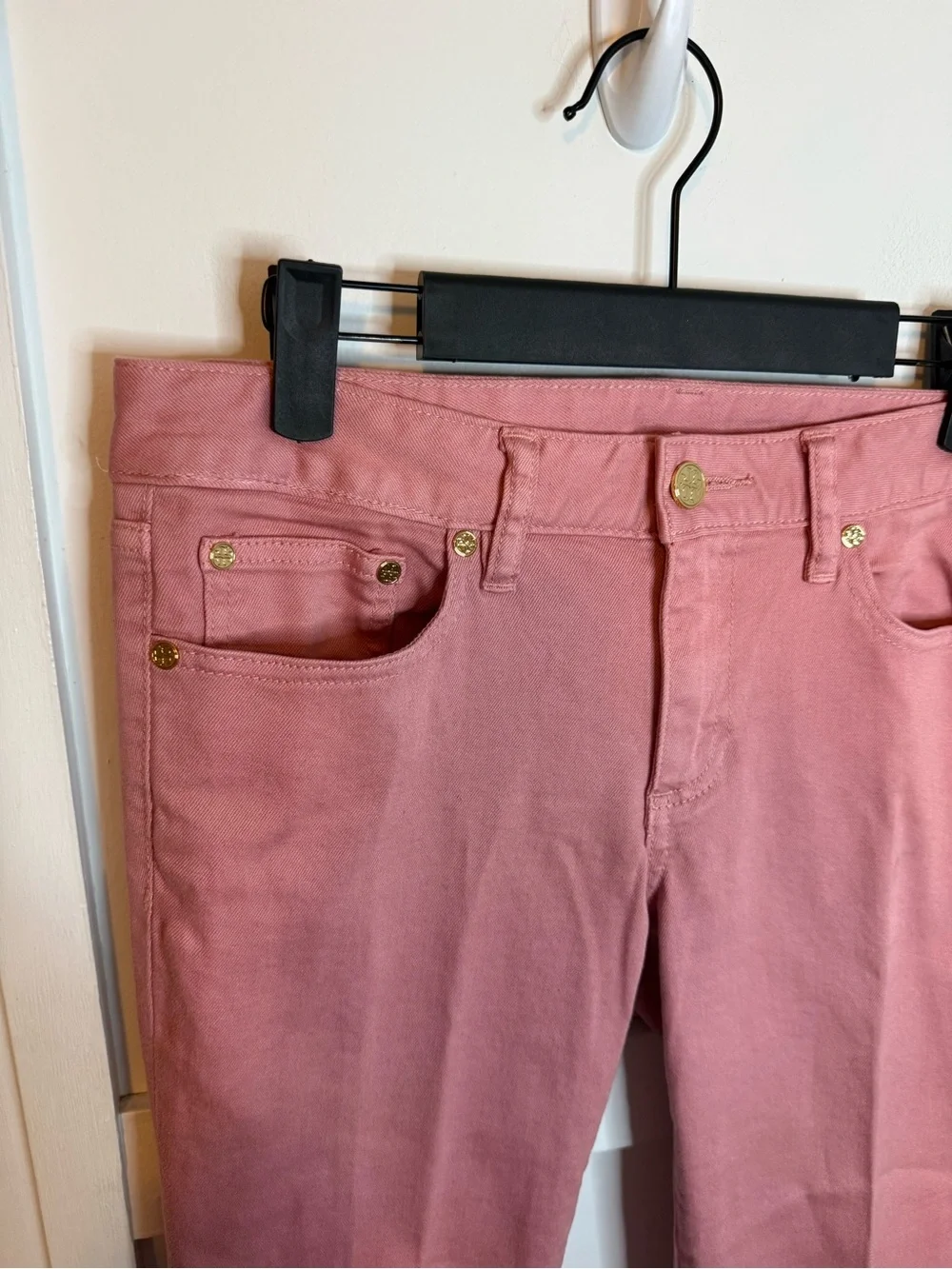 Tory Burch Coral Alexa Cropped Skinny Jeans